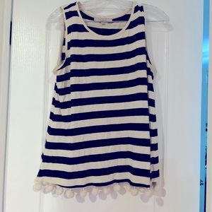 Loft Pom Pom striped tank
